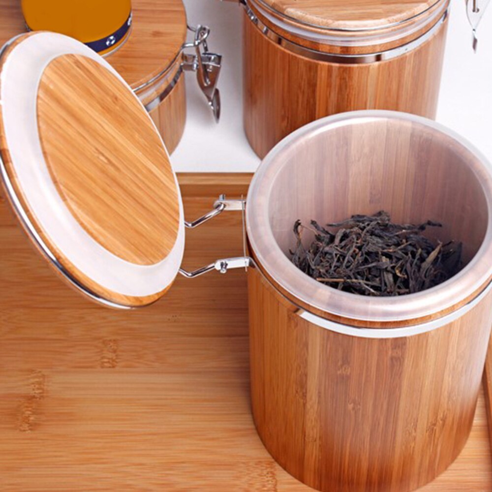 Kitchen Food Storage Jar Glass Coffee Bean Spice Sugar Flour Jars Containers with Lids and Wooden Spoon Tea Coffee Beans Grains
