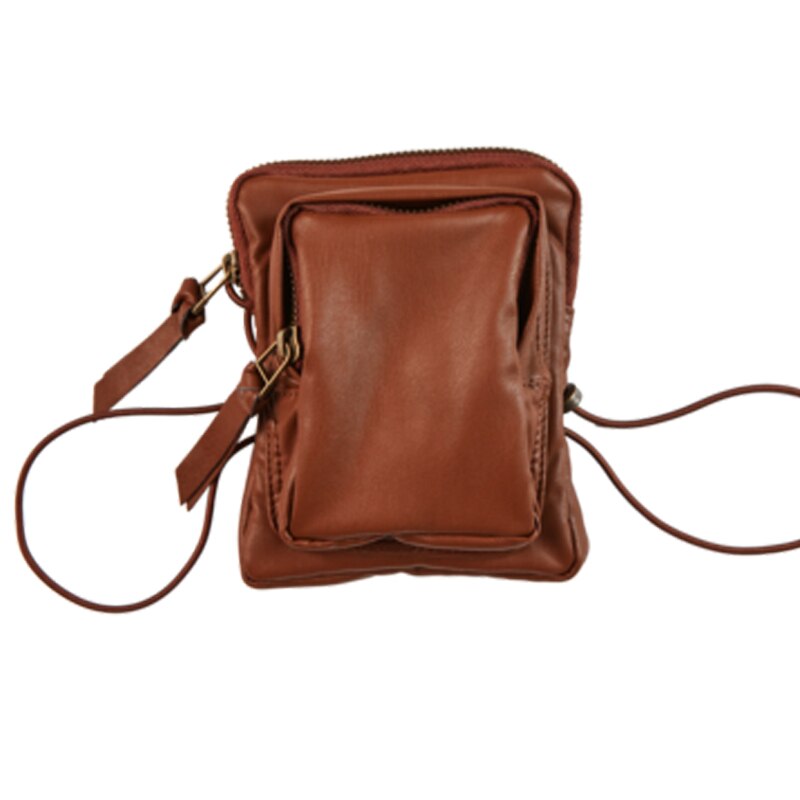 Vrouwen Kleine Schoudertas Mini Messenger Bags Telefoon Pouch Crossbody Tas Dunne Schouder Riem Mini Rits Zakje Voor Vrouwen: Brown messenger bag