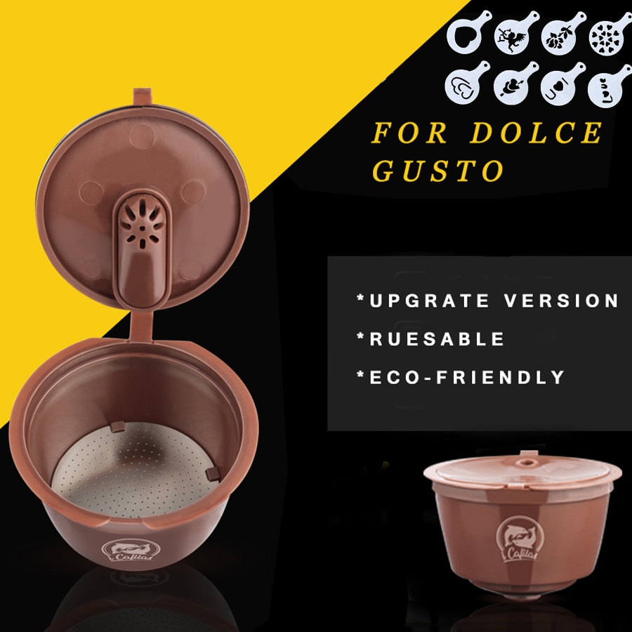 ICafilas Upgrade Dolci Gusto Capsule Crema Capsulas De Cafe &amp; Normal Verstion Recargables Reusable Coffee Capsula Latte Tool