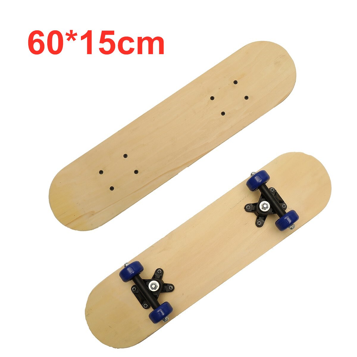 2 størrelser skateboard til børn diy skate booard dekoration boards lys træ dobbelt rocker kinesiske ahorn skatebooards: 60 x 15cm