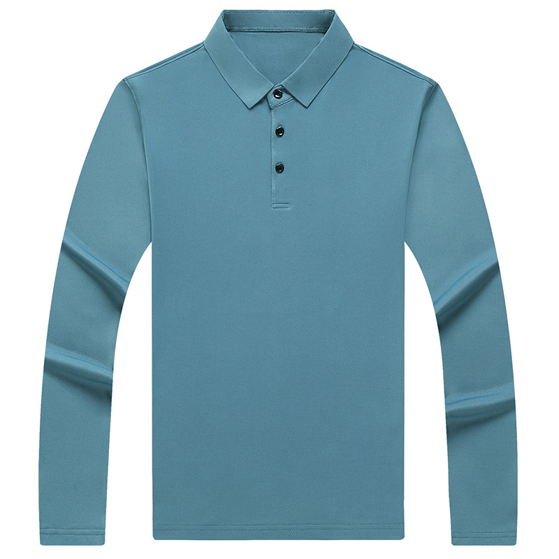 Spring Autumn Solid Color Long Sleeve Polo Shirts Man High Street Casual Loose All-match Pullovers Office Button Top