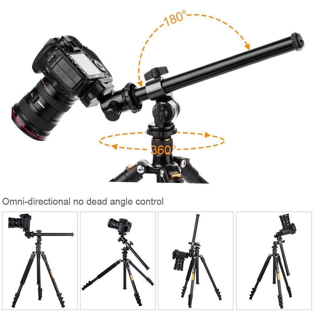K &amp; F CONCEPT colonna centrale multi-angolo girevole in lega di magnesio rotazione omnidirezionale a 360 gradi per treppiedi scatta video