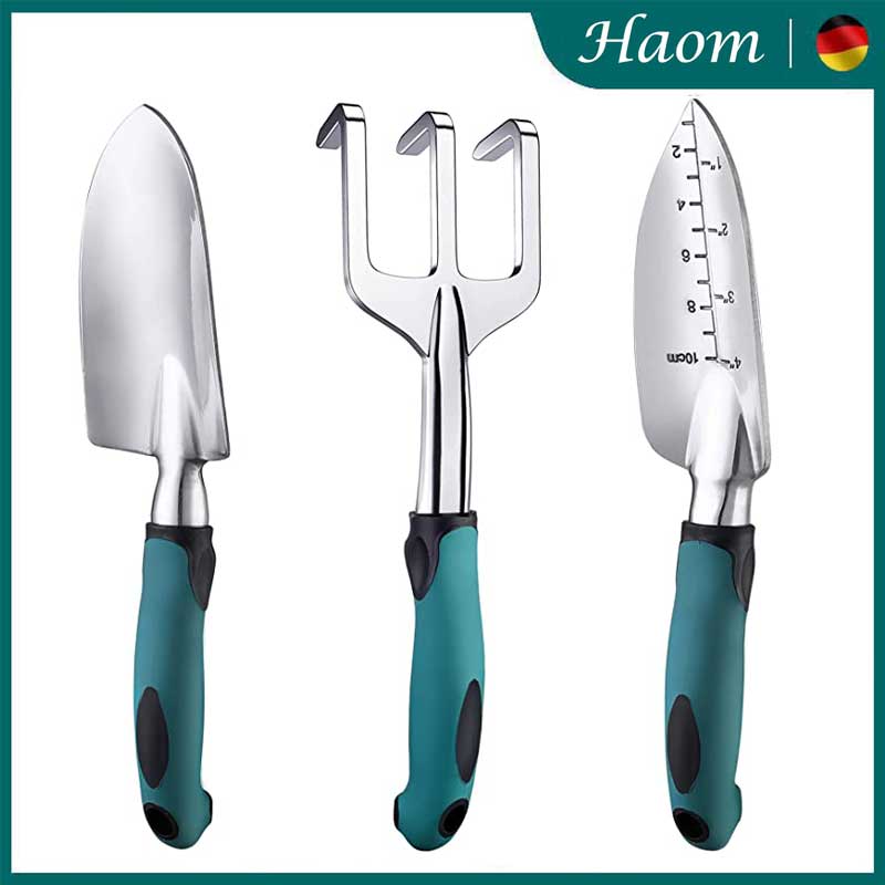 Haom Garden Tool Hand Trowel Bonsai Shovel Rake,Cultivator,Weeder Tools With Ergonomic Handle,Garden Lawn Farmland Transplant