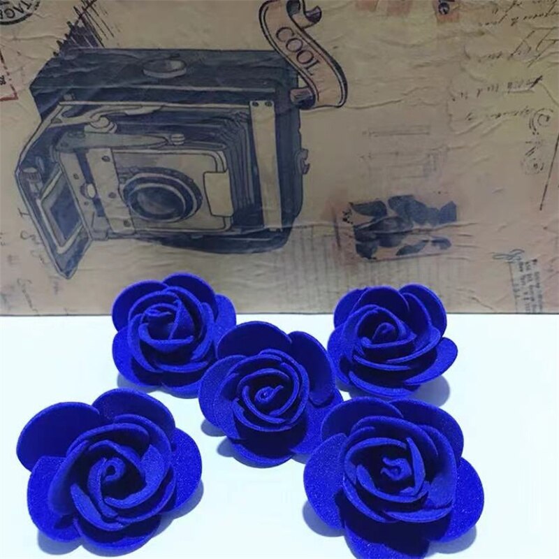 1PC 15cm/20cm/35cm Foam Rose Bear Mold DIY TOY Artificial Rose Flower Bear Plastic Bear Roses Luck Dog Mold Model: 100pcs Royal Blue