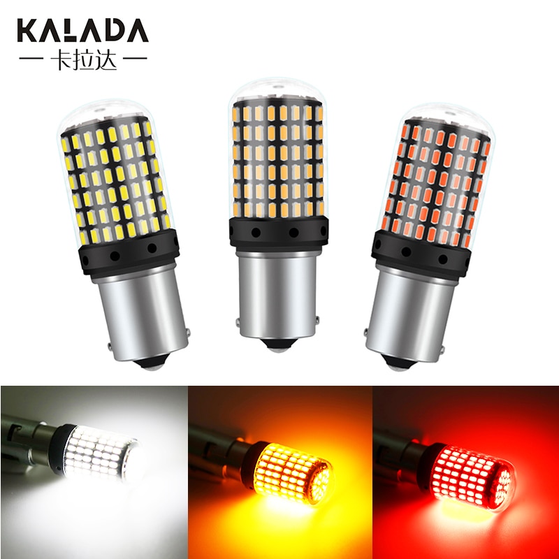 Luz Led de marcha atrás para coche, Bombilla de señal de giro automática, superbrillante, BA15S, P21W, 1157, BAY15D, P21/5W, 12V, blanco, rojo