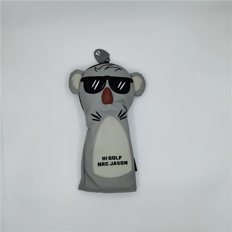 Djur golf koala headcover pu läder golf driver fairway woods hybrid putter covers 135ut komplett set maskot nyhet: 1pc farled