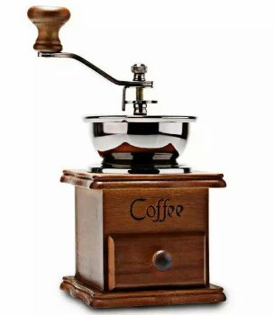 Vintage handmatige handzwengel houten metalen koffie peper kruidenmolen kruidenmolen: Default Title