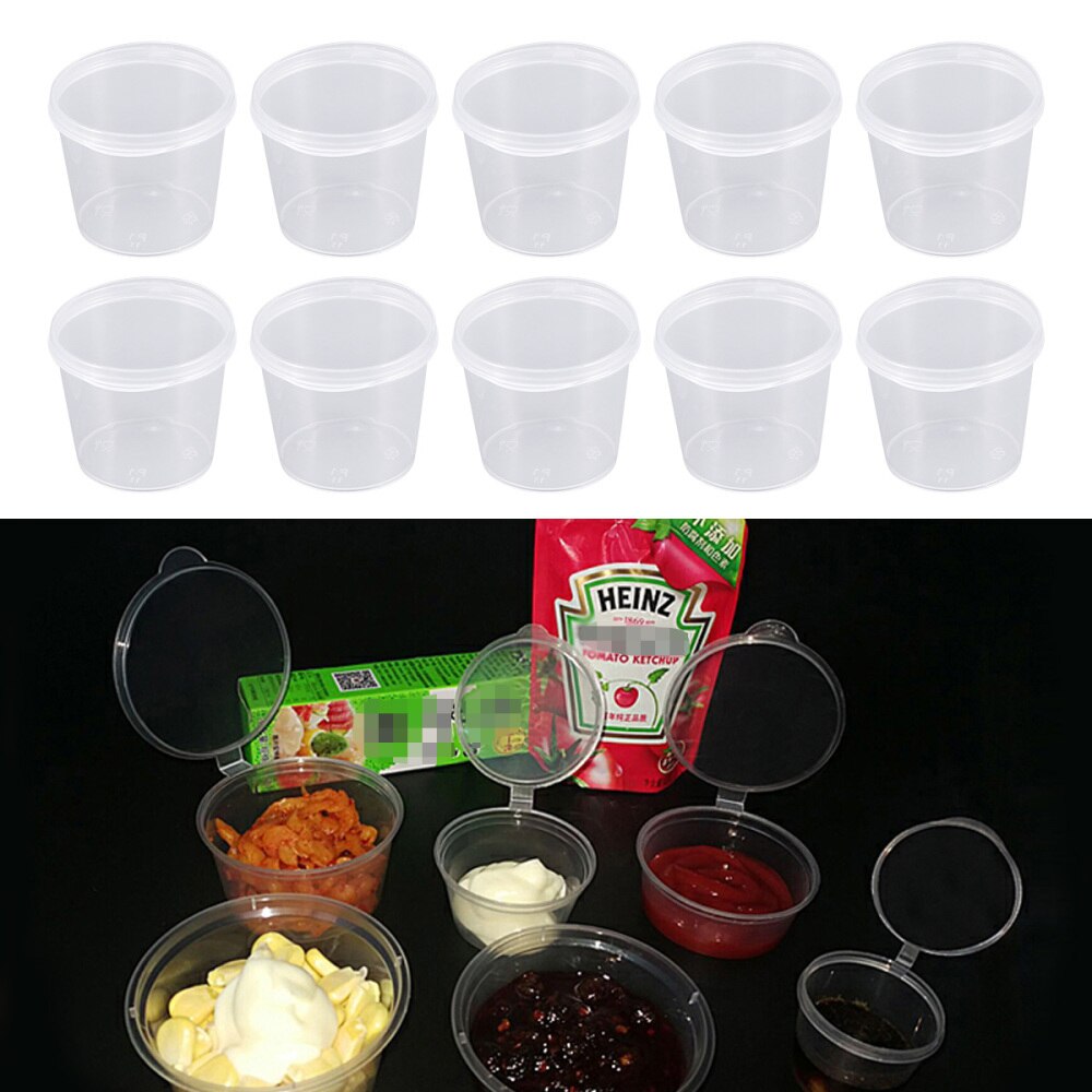 50Pcs 25Ml Wegwerp Portie Cups Clear Gedeelte Container Met Deksels Voor Jelly Yoghurt Mousses Saus