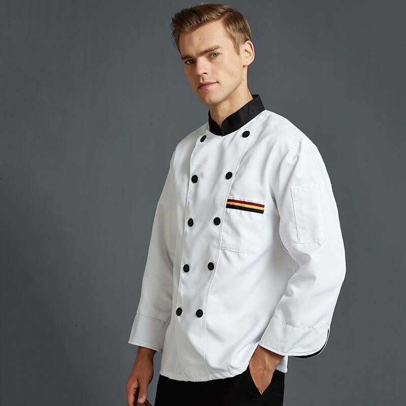 Chef Uniform Kitchen Uniform Restaurant Clothes Long Sleeve Waiter Cook Wear Unisex Chef Clothes Chef Jackets Cook Uniforms