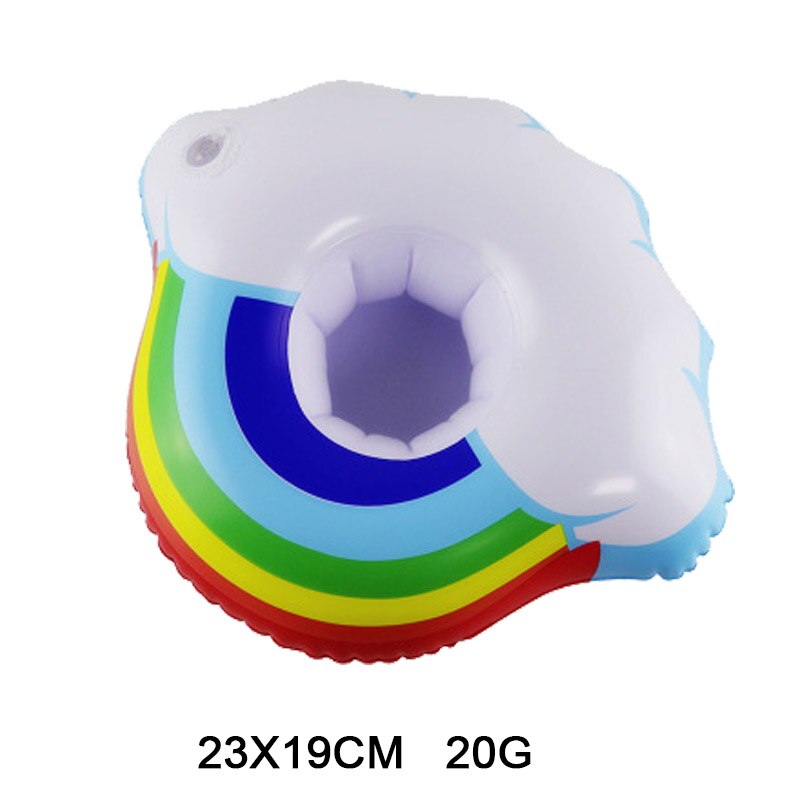 12PCS water drink floats Inflatable cup holder swimming pool toys for festival party floating Mermaid/Rainbow/Coconut Tree