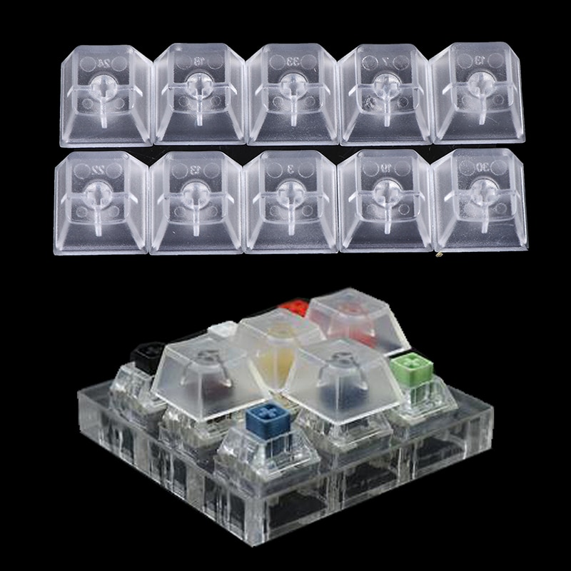 10Pcs Transparent Keycaps Mechanical keyboard Keycaps Matte Backlit Keycaps