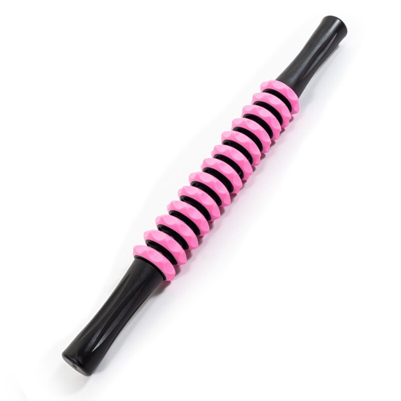 13-Wiel Massage Roller Trigger Point Stick Anti Cellulite Afslanken Body Massager Stick Voor Arm Terug Been Nek Spier tissue: Pink