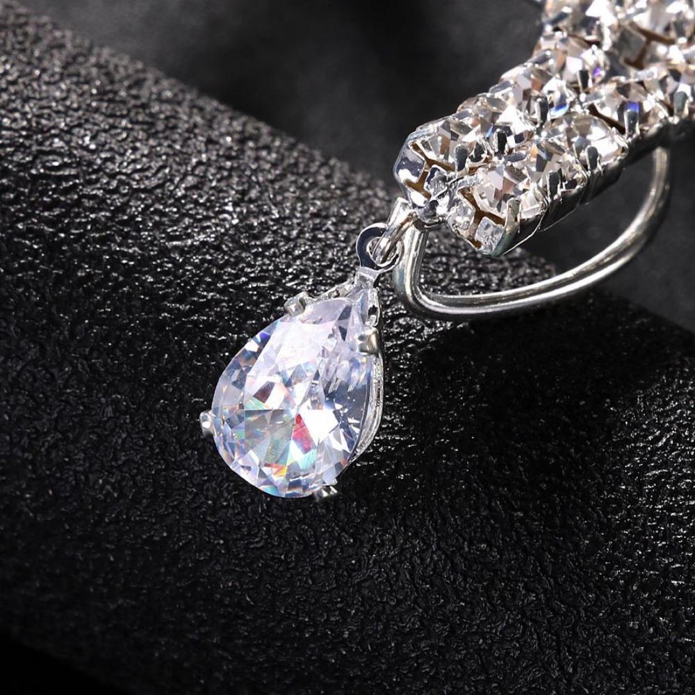 Stylish Ear Cuff Earrings Accessory Unique Ear Clip Delicate Ear Rings Jewelry Fashionable Rhinesrone Ear Hooks for Women