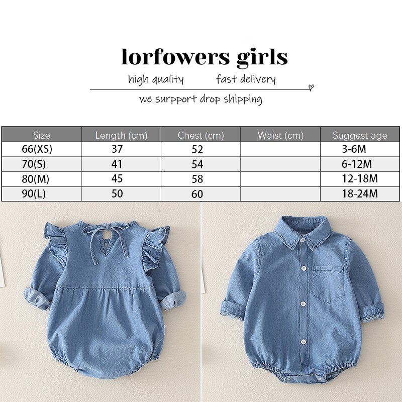 Zus Broer Baby Jumpsuit Kleding Lente Herfst Meisjes Jongens Denim Shirt Mode Katoenen Baby Peuter Rompertjes Foto Props