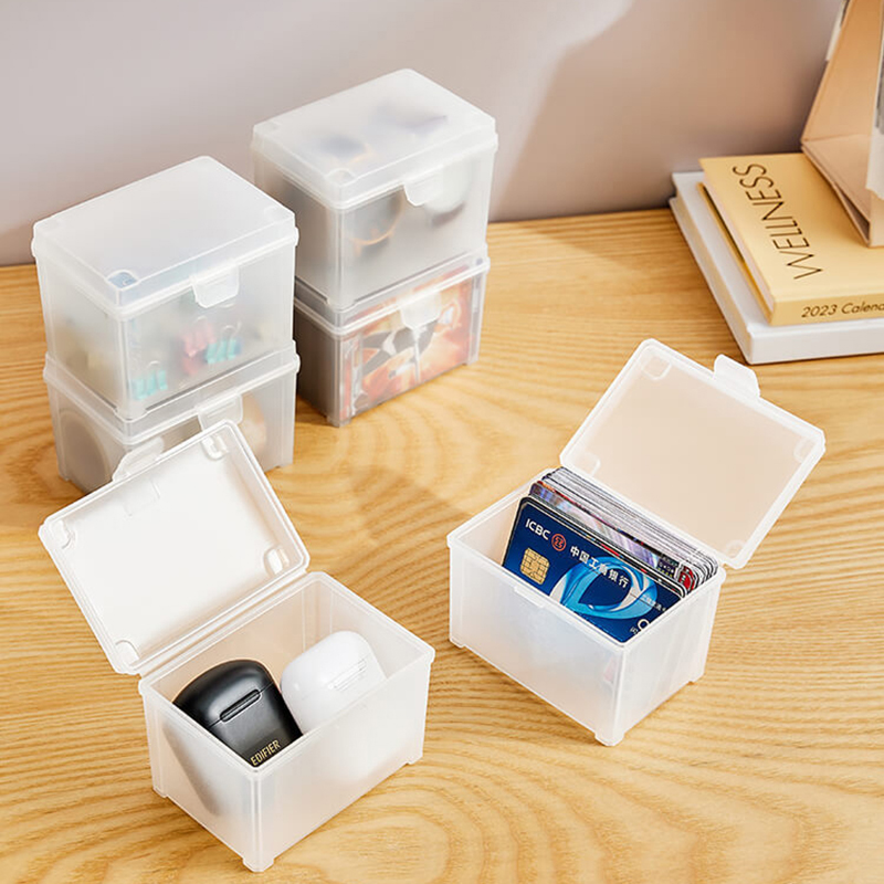 1 2pcs Clear Stackable Card Storage Box For Game Trading Sports Playing Cards Case Collectible Card Organizer Protective Contain