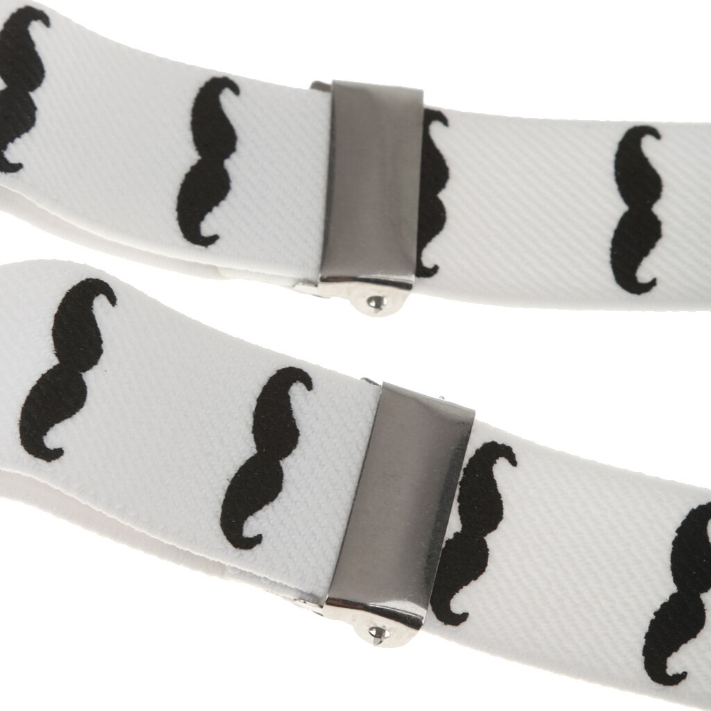 Kid Boy Girl Mustache Adjustable Stretch Y-back Suspender Clip-on Braces