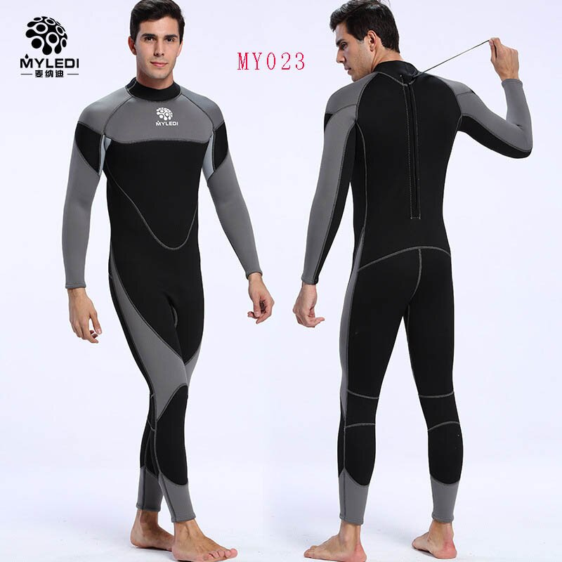 Men Diving Suit 3mm Neoprene Full Body Wetsuit Swimming Surfing Diving Snorkeling Suit Back Zip Jumpsuit Diving Suit: MY023 / XXL