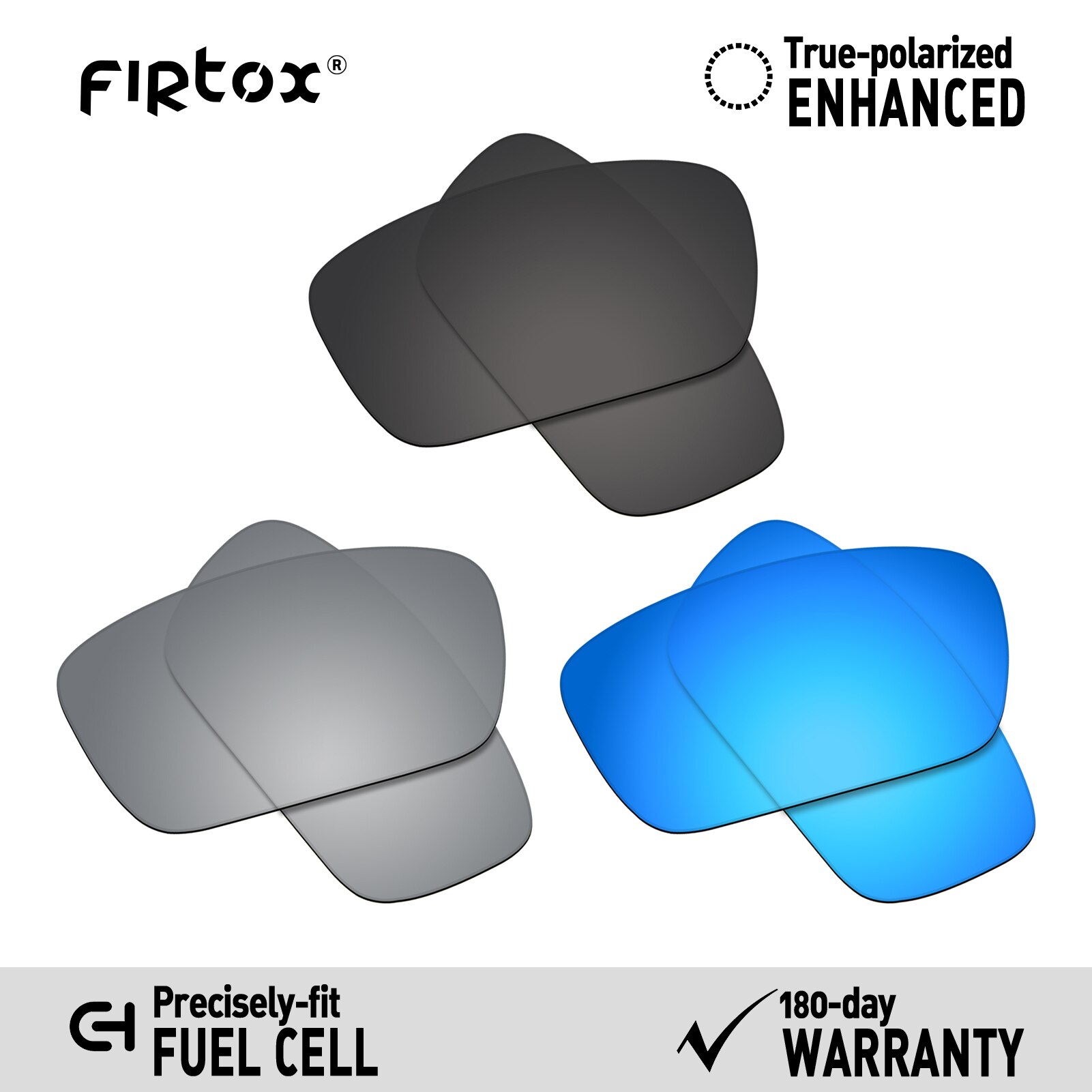 Firtox True UV400 Polarized Lenses Replacement for-Oakley Fuel cell OO9096 Sunglasses (Compatiable Lens Only) - Multiple Colors: Black-Titanium-Blue