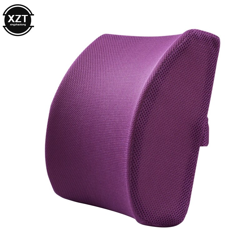 Car Memory Foam Breathable Car Seat Gap Filler Lumbar Cushion Back Waist Support Travel Pillow Car Seat Home Pillows: purple