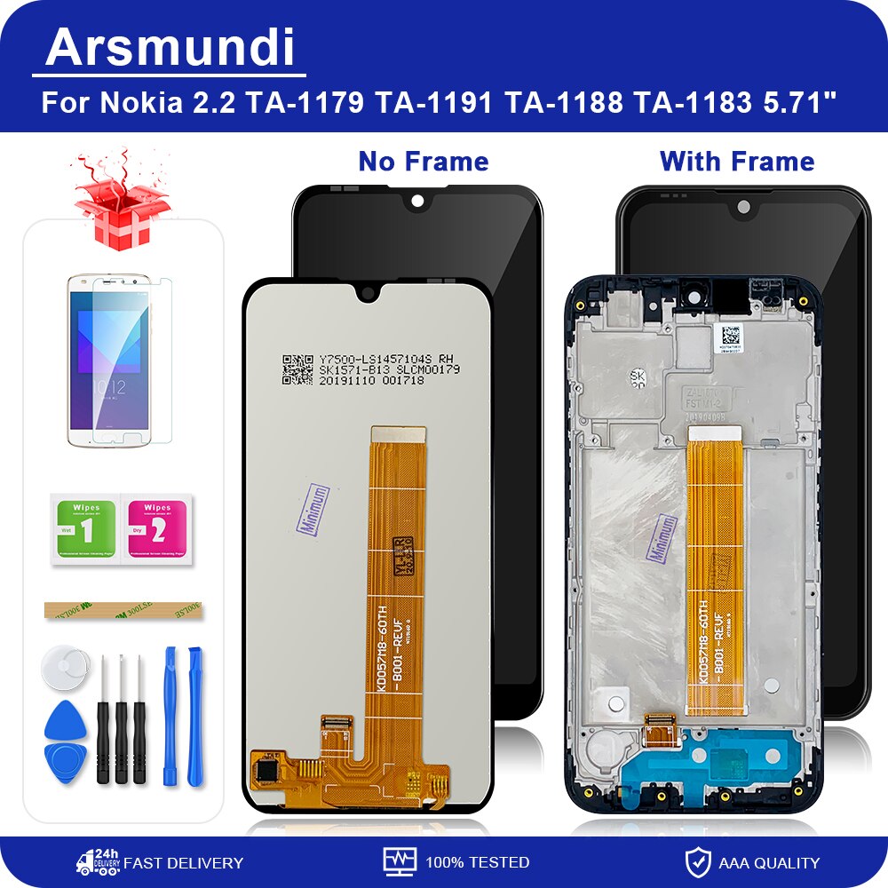 Dla Nokia 2.2 N2.2 5.71 "wyświetlacz LCD ekran dotykowy wymiana Digitizer zgromadzenia LCD + prezent