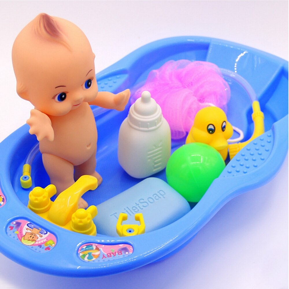 Girls Bathtub Baby Doll Bath Time Set Games Kids Christmas Birthday Toy For Child Water Floating Toys Early Educational