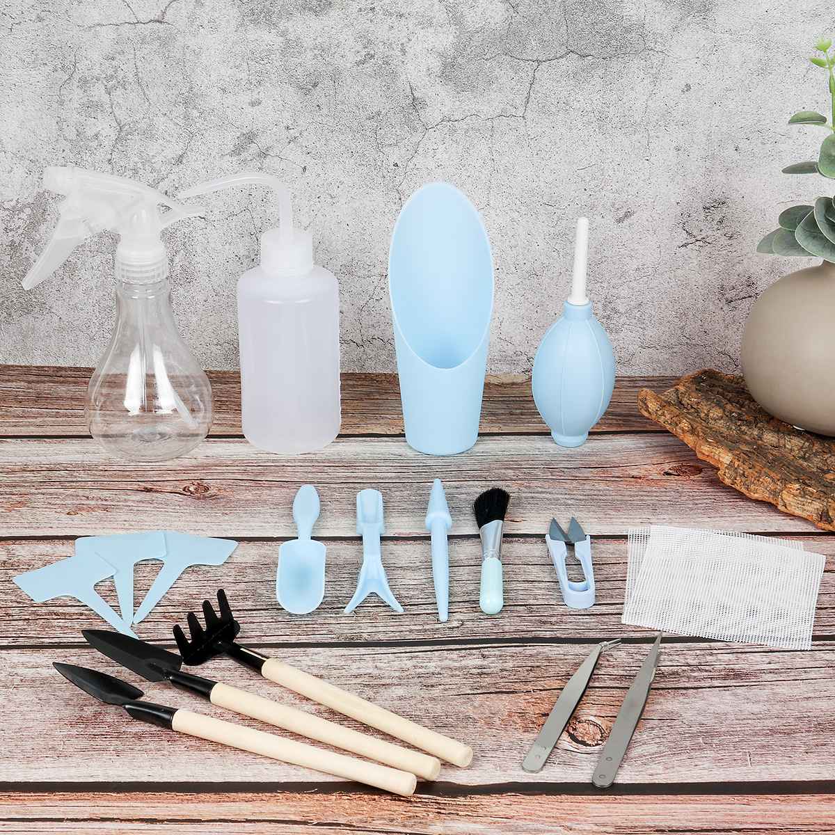 16/7Pcs Gardening Tool Miniature Set Hand Transplanting Succulent Planting Kits Outdoor Bonsai Tools Planting Flower Succulent