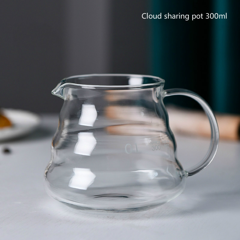 Juego de cafetera con filtro triangular V60, utensilio de punzonado manual para hacer té, caja de para el hogar, ideal para regalar a cafetería: Cloud pot 300ml