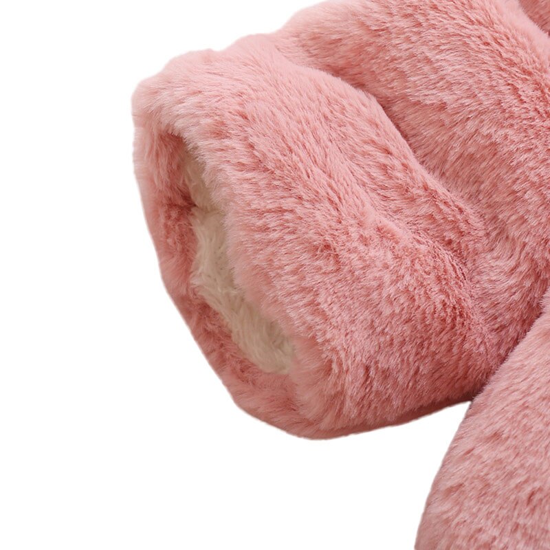 Baby Girl Hoodie Coats Winter Children Kids Warm Cotton Blend Clothes Cute Ears Infant Toddler Jacket Outerwear Clothing 0-3T