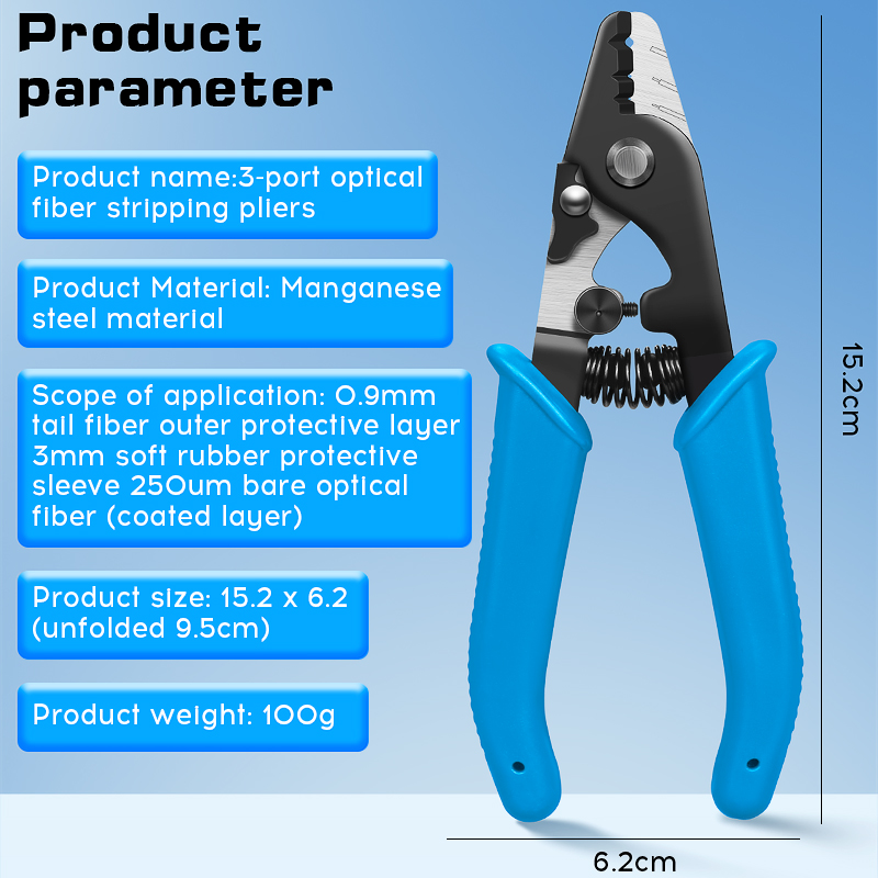 VCFS-33 Pelacables/alicates/pelacables de fibra óptica de tres puertos herramientas FTTH alicates pelacables de fibra óptica