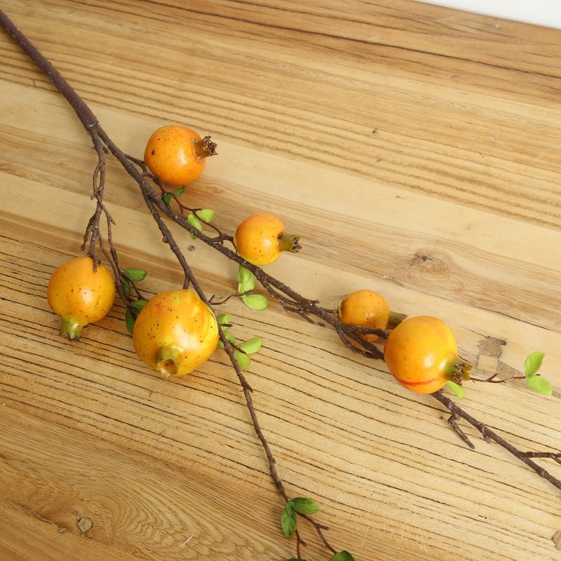 Granateple simulering frukt hjem dekorasjon bryllupet bukett holder veien blomst vegg: Gul