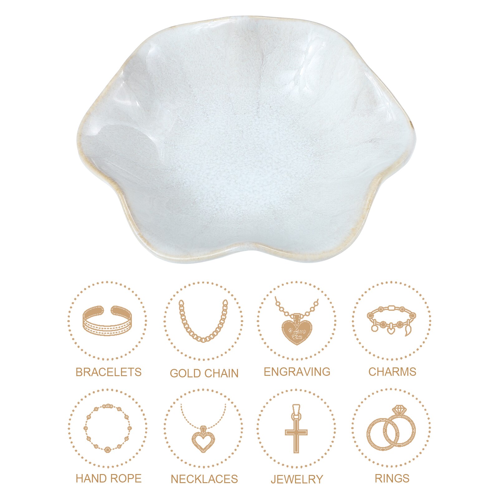 1pc Keramik Lotus Blatt Schmuck Platte Schmuck Gericht Schmuck Organizer Halskette Display Halter