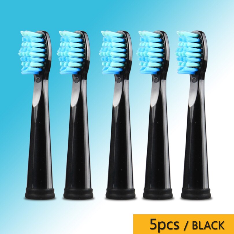 5pcs/lot Original Electric Toothbrush Head for SG507/E4/SG575/SG958/E9 Soft Bristles Replaceable Brush Heads Deeply Cleaning: Black