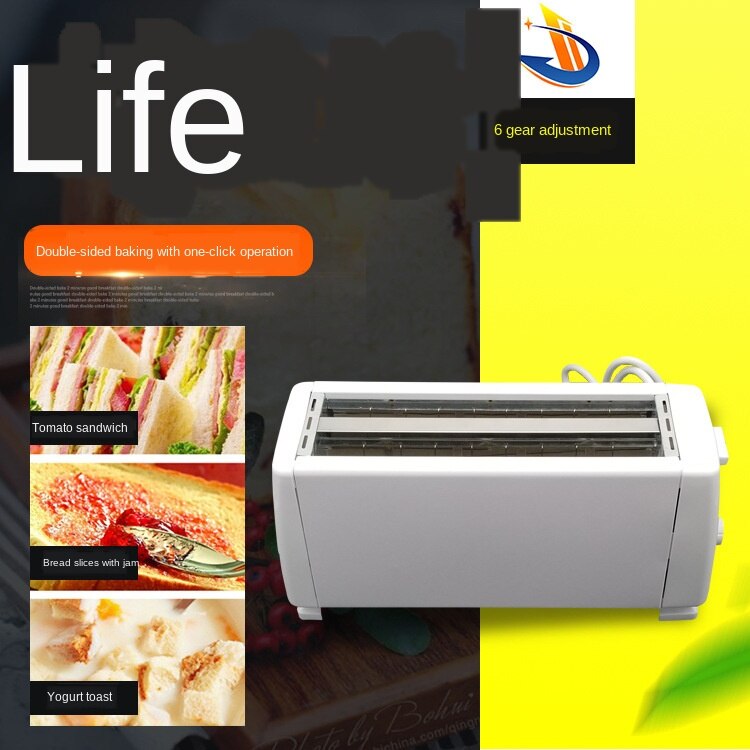 Toaster 4-Piece Automatic Toaster Household Breakfast Toaster Multi-Function Sandwich Machine
