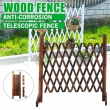 70cm Retractable Expanding Fence Decorative Wooden Fence Pet Safety Fence For Patio Garden Lawn Decoration Garden Fence