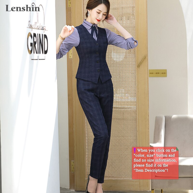 Lenshin 2 Piece Set Suit Formal Plaid Pant Suit Wa Grandado Lenshin 2 Piece Set Suit Formal Plaid Pant Suit Wa Grandado