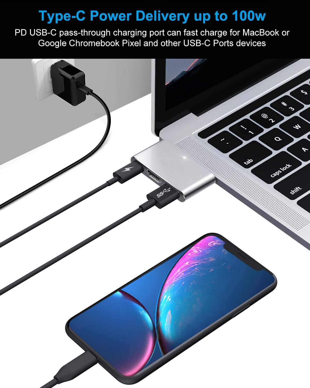 Irealthink Dual Usb C Adapter Thunderbolt 3 Hub Hdmi Adapter Pro Dock Splitter Usb Hub Type C Voor Macbook air