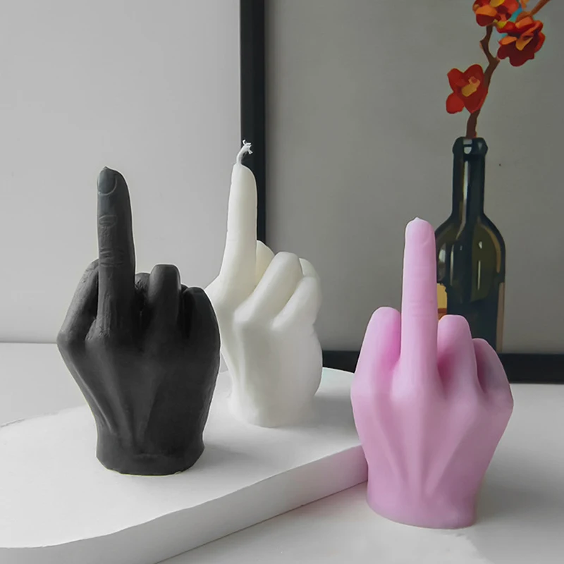 Universelle kreative Kerzen, mittelfingerförmige Geste, duftende Kerzen, langlebig, lustig, schrullige , Heimdekoration, Ornamente