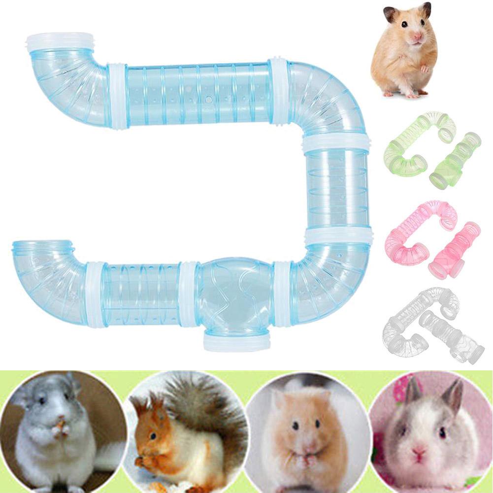 Petit jouet d'escalade de Tube de Tunnel de Cage d'écureuil de Rat de Hamster Transparent