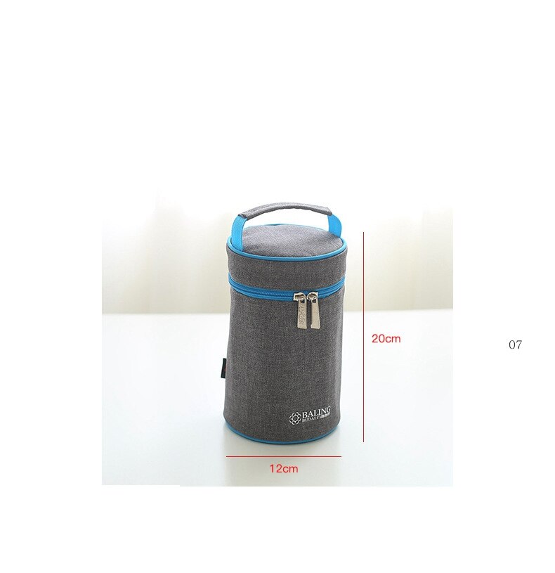 Oxford cloth lunch thermal bag Bottle bag cooler thermo insulated food bag picnic casual good: Gray