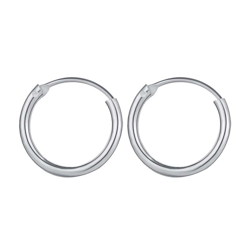 Ohrringe Band Gold Silber Farbe Runde Ohr Ringe für Frauen Metall Ohr Manschette Einfache Stil Mann Schwarz Reifen Ohrring: Silber- / 10mm