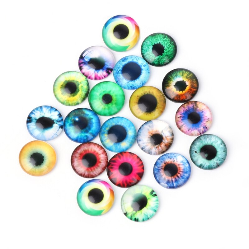 10/16/20mm l9cd de 20 yeux de poupée en verre, accessoires de bijoux artisanaux pour bricolage