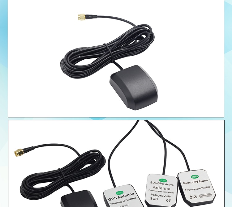 RP-SMA 3M Cable Car GPS Antenna GPS receiver GPS Glonass/GPS BD dual system GNSS External Antenna for GNSS Module