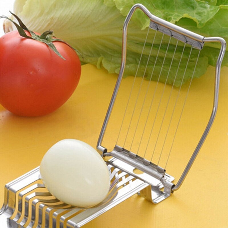 Æggerørende æggeskærer i rustfrit stål æggedeler mozzarella-delerhakker nyttigt sølv miljøvenligt køkkenæggeværktøj