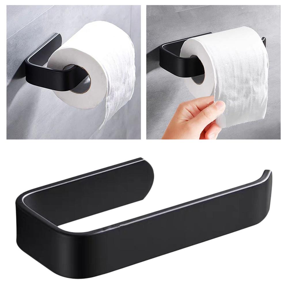Akryl toiletpapirholder køkken toiletpapirholder stativ vægmonteret papirservietkrog moderne sort rulleholder