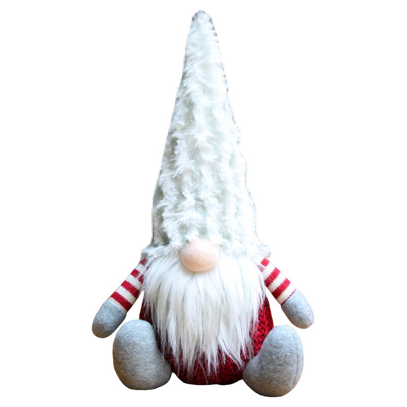 Handgjord svensk gosedjur tomte docka tomte skandinavisk tomte nordisk nisse sockerbit dvärg tomte hemprydnader jultomte: Grå