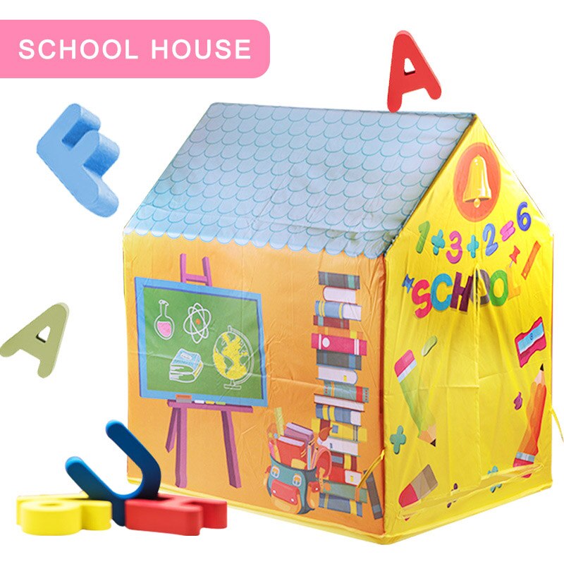 Barn tält teatrar typer baby bärbara vikta spel i spel inomhus hus tält tipi dröm tyg tält för barn: Skoltält