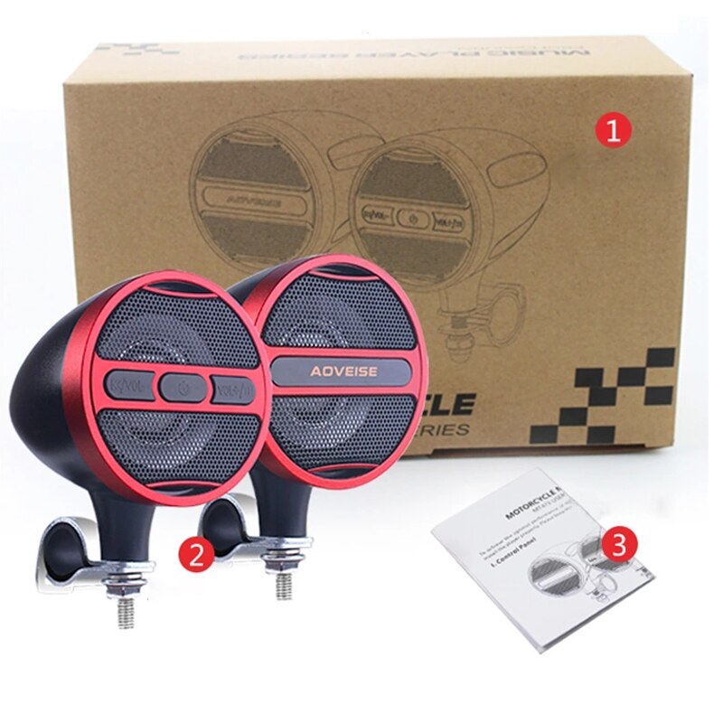 Waterproof Moto MP3 Player Alarm System Amplifier 12V Bluetooth Music Player FM Radio Plating/Frosted Stereo Motorcycle Speaker