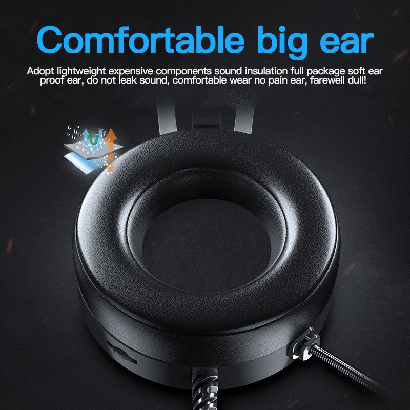 Wired Headset Gamer Oortelefoon Voor Pc PS4 Xbox One Headsets 7.1 Surround Sound Met Hd Microfoon Gaming Overear Laptop gamer