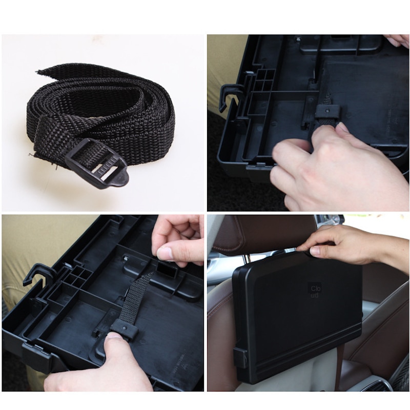 Car Mounted Plate Table Car Dining Table for Children Chair Plate Back Seat Folding Multi-functional Storage Cup Holder