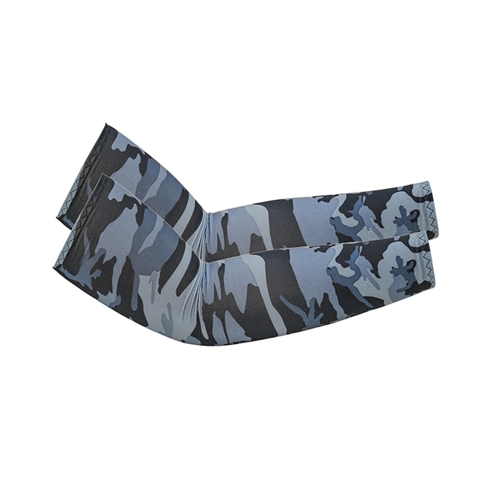 1 paio di sport estivi assorbenti per il sudore protezione UV Unisex set di bracci freddi per ciclismo pallacanestro correre maniche da braccio da pallavolo: Camo Gray